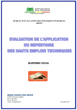 Evaluation de l'application du répertoire des hauts emplois techniques
