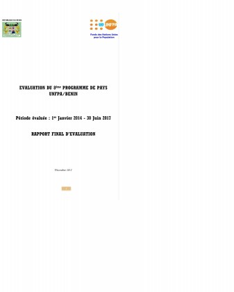 Évaluation du 8ème programme pays de l'UNFPA