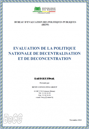 Evaluation de la politique nationale de décentralisation et de déconcentration