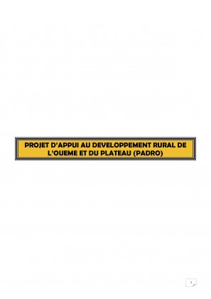 Rapport d’évaluation du Projet d’appui au développement rural de l’Ouémé et du Plateau (PADRO)